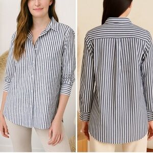 Grayson Hero Striped Button Down Shirt Blue in Blue and White